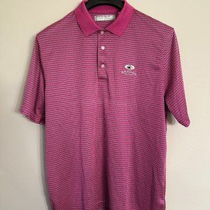 Carnoustie Performance Pink Striped Men's Large Golf Polo Bandon Dunes